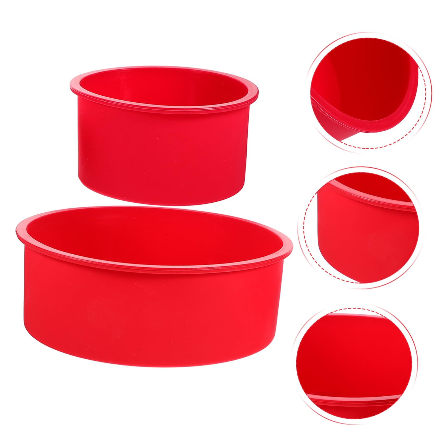 Cabilock Molde De Silicona Para Pasteles Redondos Antiadherente Y Resistente Altas Para Hornear Tartas Muffins Y Postres Para Cocinas Y Repostería 2 Piezas X 5