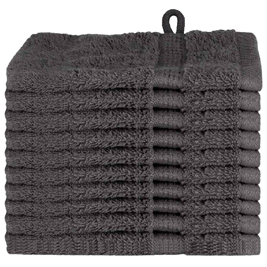 Toalla de invitados Solund de algodón antracita, toalla suave absorbente con lazo para colgar, agradable para la piel, para baño, invierno y primavera, 100% hilado en anillos