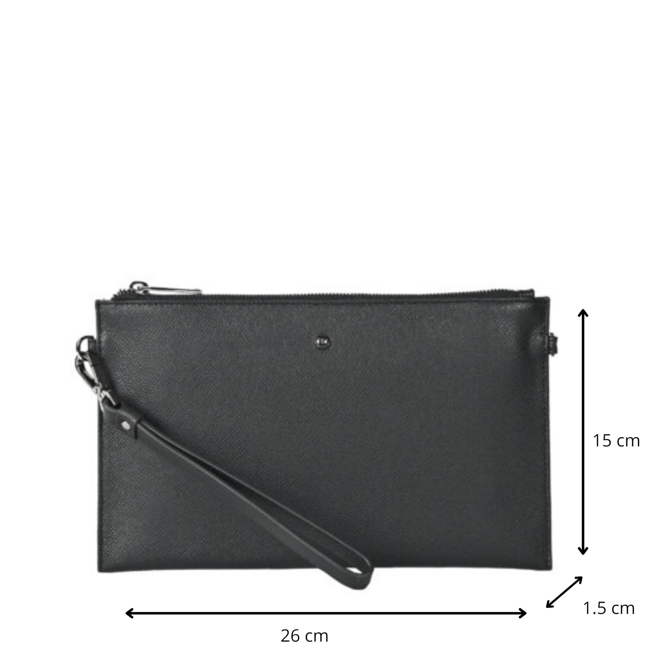 BEMON Pochette cuir de vachette pour Homme Gary, 26 x 15 x 1,5 cm