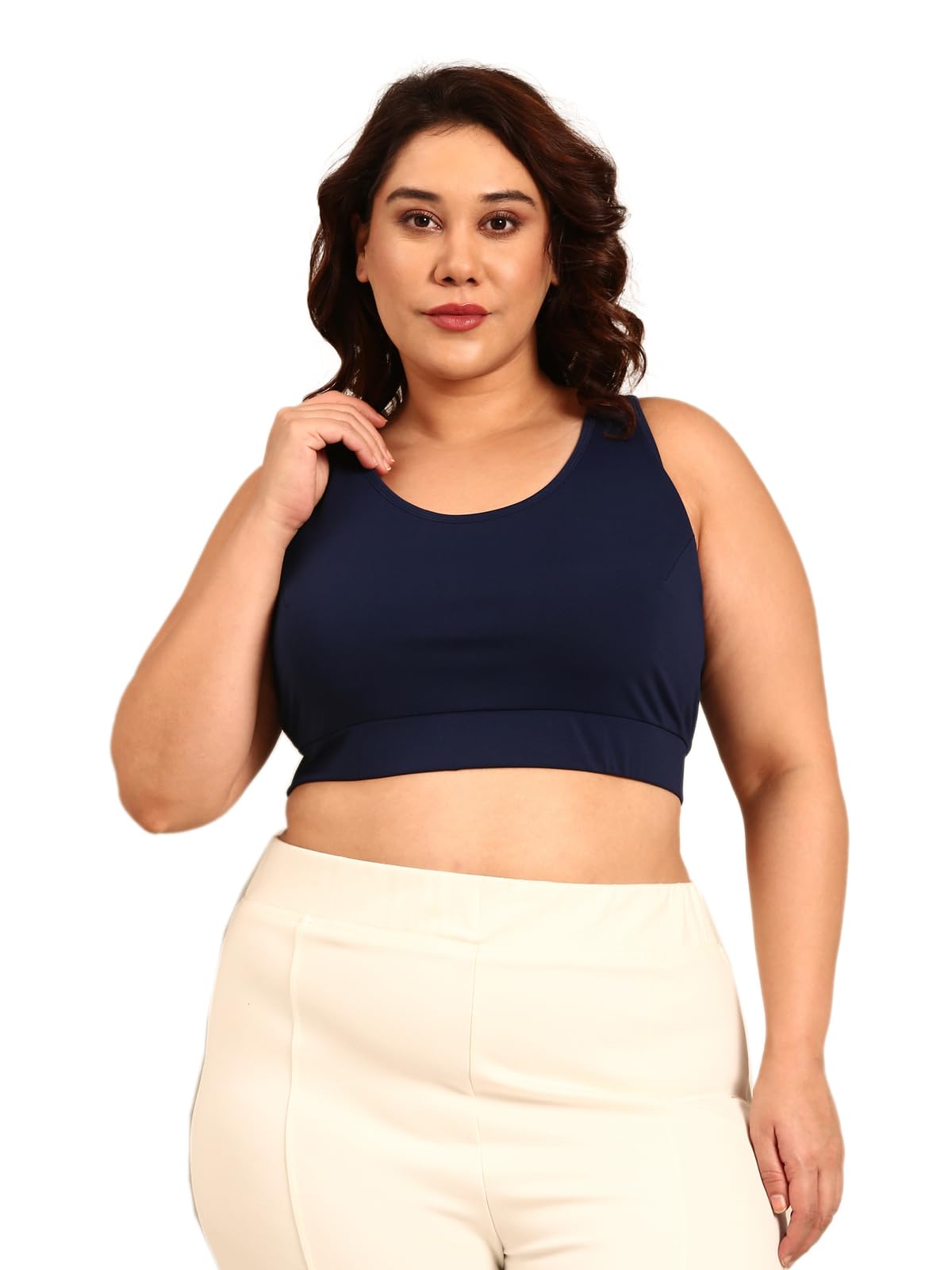the pink moon Women's Polyester Non Padded Non Wired Rapid Dry Sports Bra - (SB_KIM1K_NAV)-picture-36
