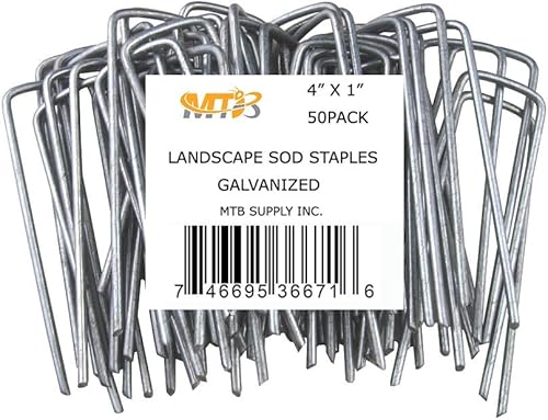 Paquete de 100 grapas de paisaje de 8 pulgadas 11GA (0.12 pulgadas), estacas de jardín, pasadores de red para vallas, picos de suelo, cubierta de