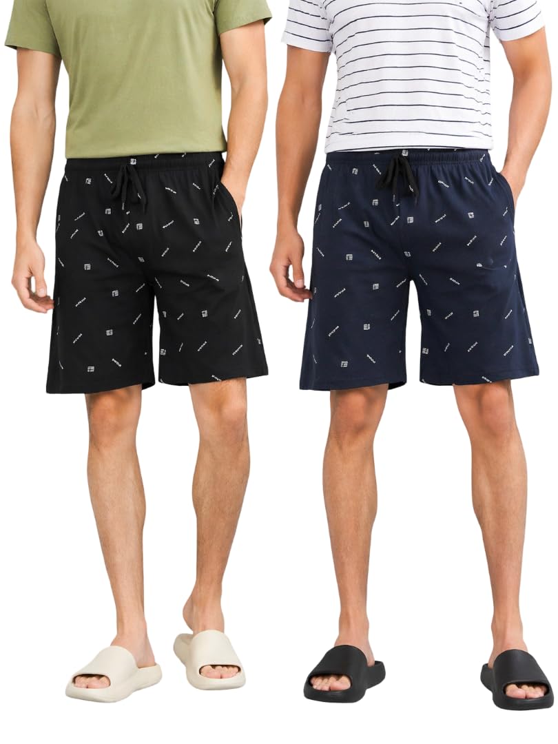Men’s Stylish Printed Shorts Elastic Waist Cotton-picture-31