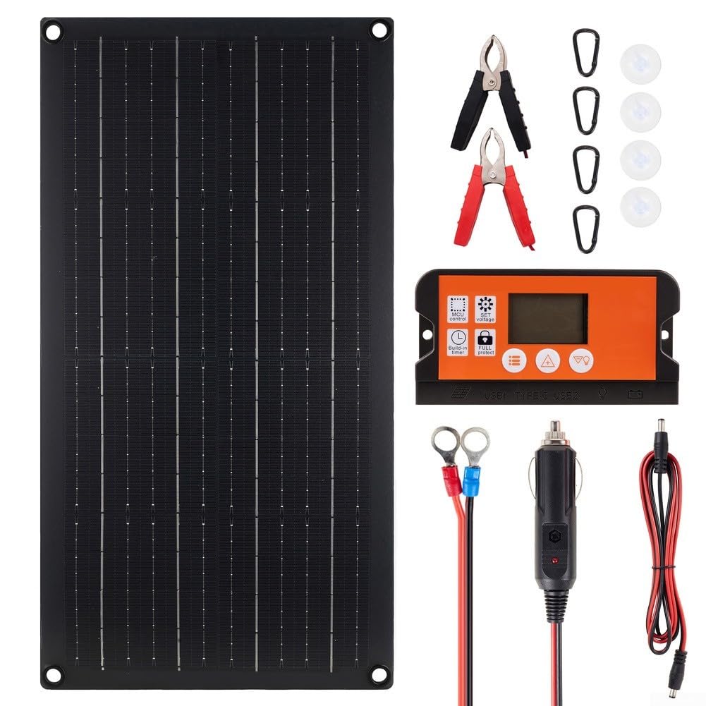 Pannello solare flessibile da 20 W monocristallino, pieghevole | Alta efficienza, design flessibile, facile da montare su superfici curve, ideale per tetto o tenda