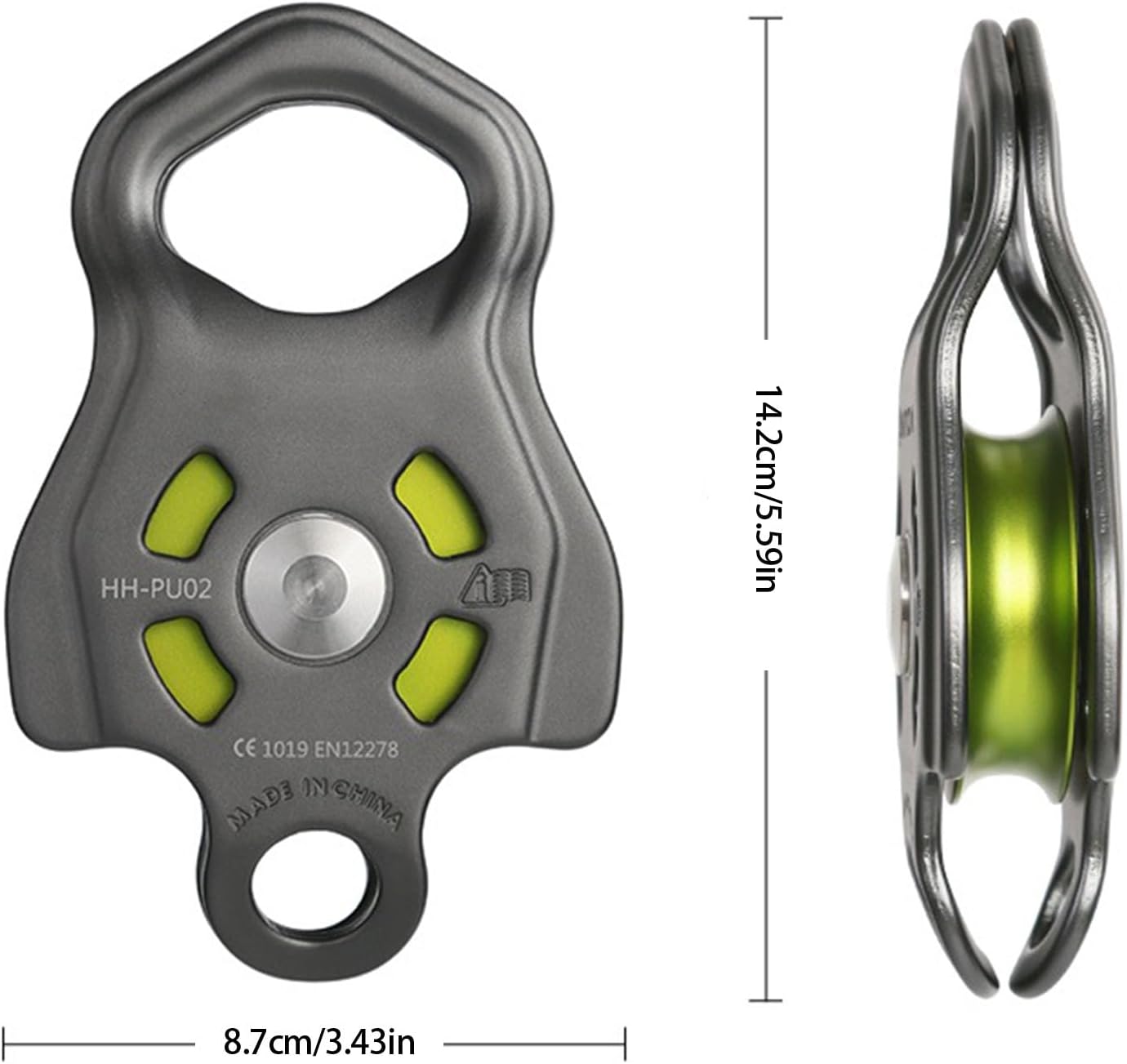 Camper Accessories, Durability Aluminum Alloys Climbing Carabiner with Quickly Installation Pulley for Hiking and Travel with Quick Installa