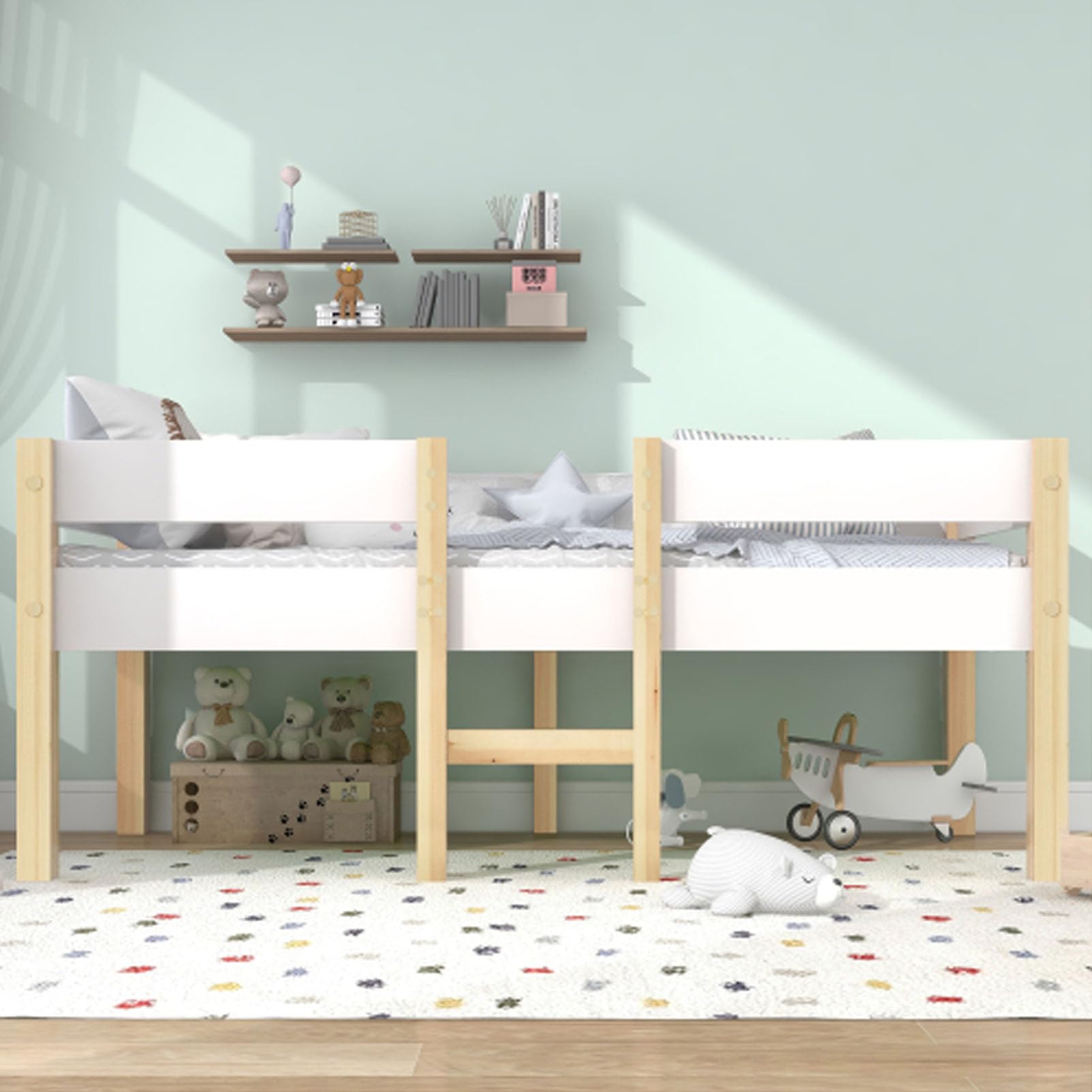 Letto Per Bambini Con Protezione Anticaduta Letto Per Giovani Per Bambini Ragazzi Letto Singolo Legno Di Pino Massiccio Struttura Letto Letto In Legno Con Rete A Doghe Letto Bianco 90x200cm