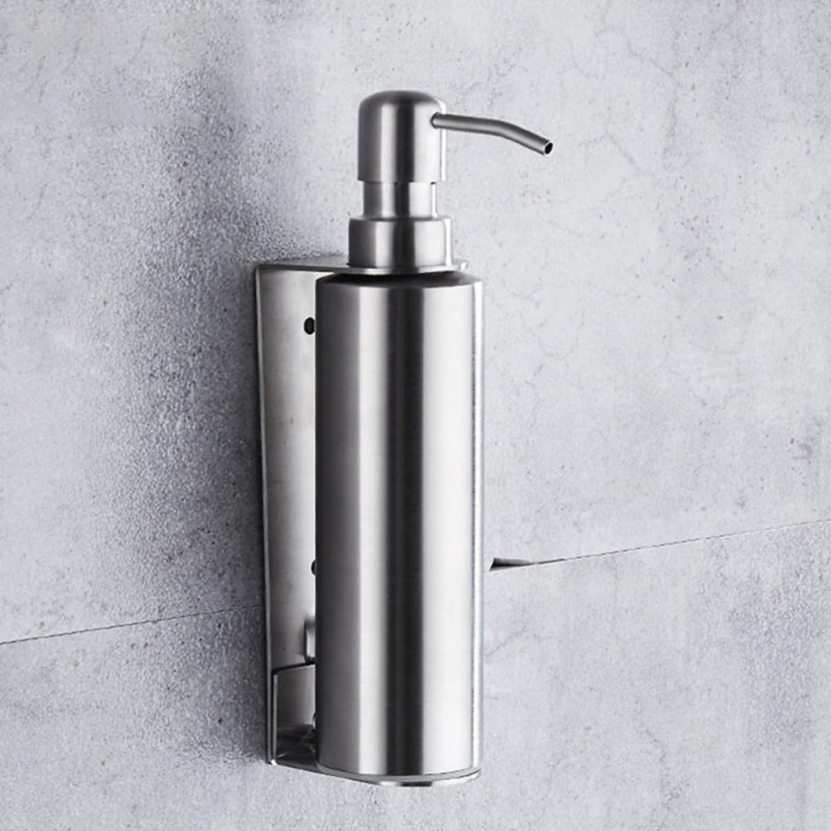 Dispensador de Jabón de Pared, Dosificador de Gel de Ducha, Acero Inoxidable Cepillado, Plata, para Champú y Jabón Líquido, Uso Doméstico