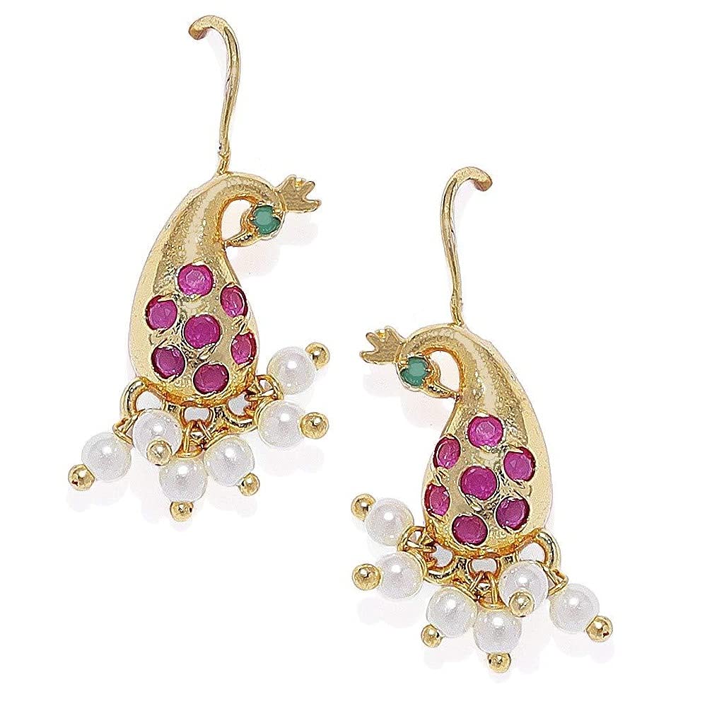 VAMA Designer Bugadi Pink Earrings Collection Gold Plated and Metal Base and Cubic Zirconia Earring for Unisex (B07JC1P7FW) Amazon Price History, Amazon Price Tracker