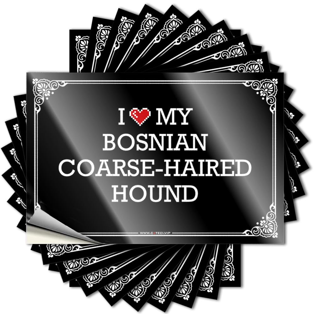Lettering Sticker Lake House Decor Easy Apply | I Love My Bosnian Coarse-haired Hound Autumn Laptop Peel and Stick(8X12CM)