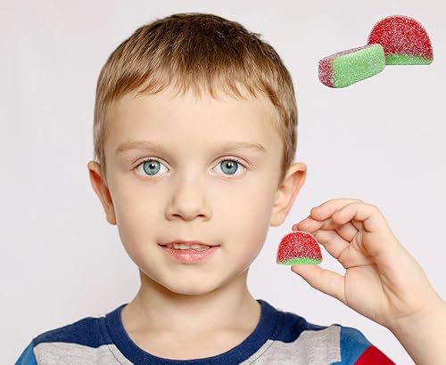 Miniatura 7 de Fruidles Gomitas de sandía en rodajas de caramelo, deliciosas gomitas de sabores de frutas recubiertas de azúcar (media libra)