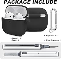 Vista 684 de Funda para AirPods Pro con kit de limpieza, funda de silicona suave para Apple AirPod Pro de 1ª/2ª generación, accesorios de funda AirPods Pro/Pro 2