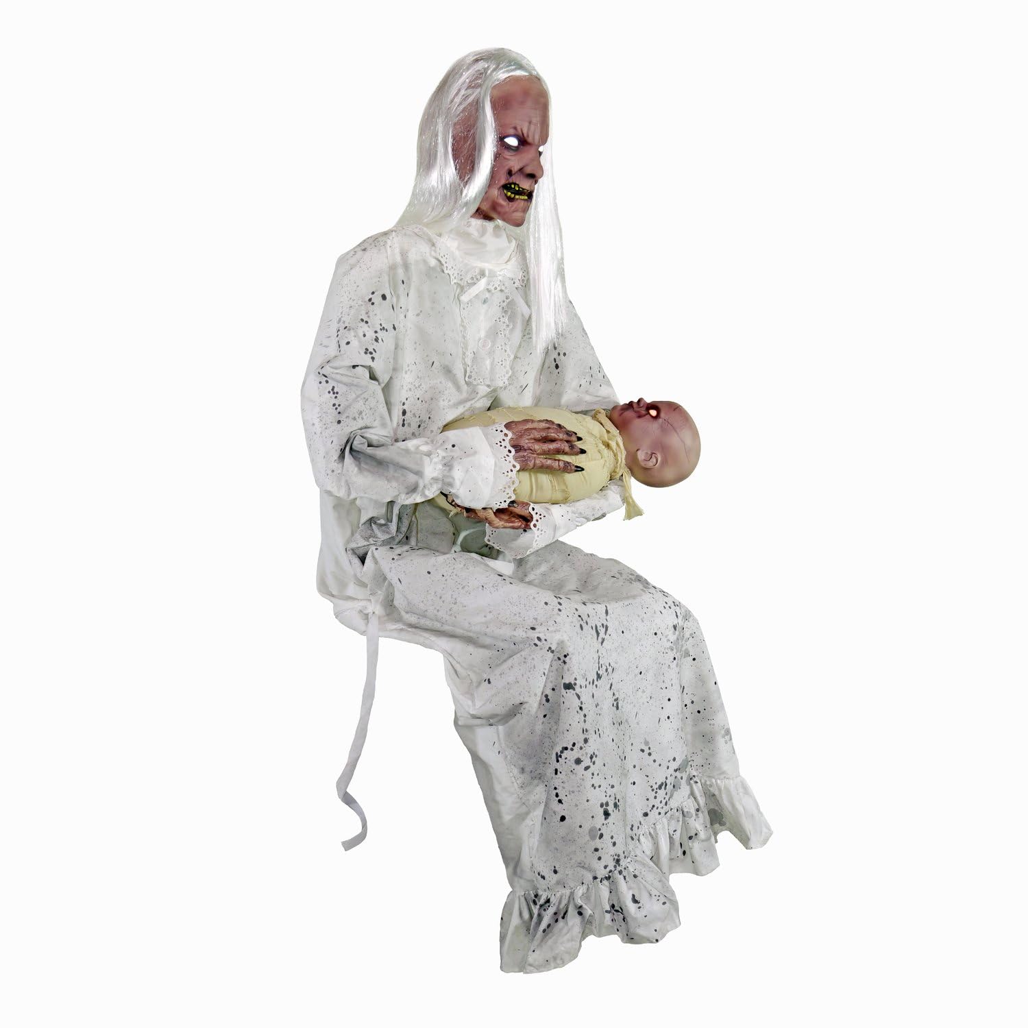 Sorcière Animatronic Assise – Tekky Designs – Décoration Halloween Effrayante