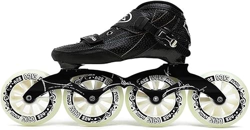 NC - Patines en línea profesionales de fibra de carbono de 4 x 3.543-4.331in, competencia, 4 ruedas, patinaje de carreras para adultos, de una sola