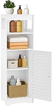 Youyijia 5Tier Bathroom Storage Cabinet Floor Standing Display Cabinet Home Storage Furniture Organizer Unit for Office Living Room Kitchen Entryway White (4 Tier)