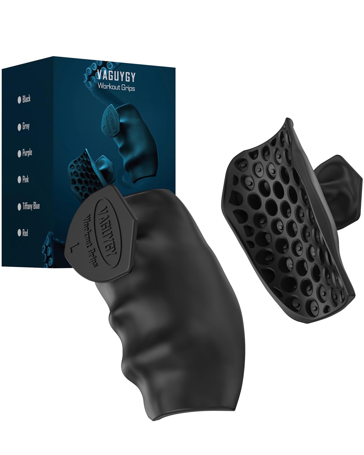 VAGUYGY Workout Grips,Rubber Fingerless Gym Gloves, Pull Up Grips for Men Women Crosstraining Palm Grips Hand Protection，Suitable for Gym & Home