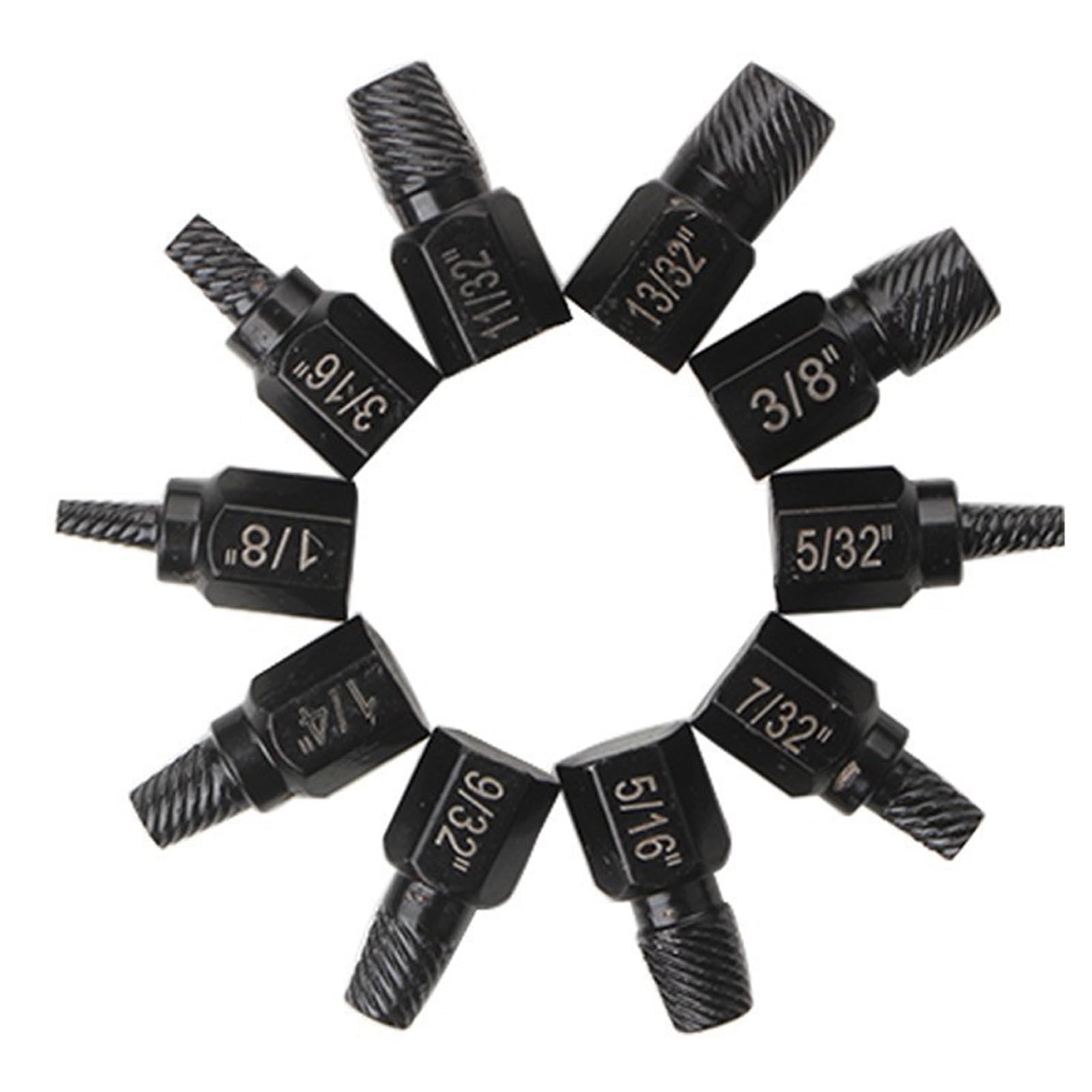 Msioytog 10Pcs Screw Extractor Set, Hexagonal Head Easy Out Bolt Extractor Set, Multi-Splines Stripping Screw Bolt