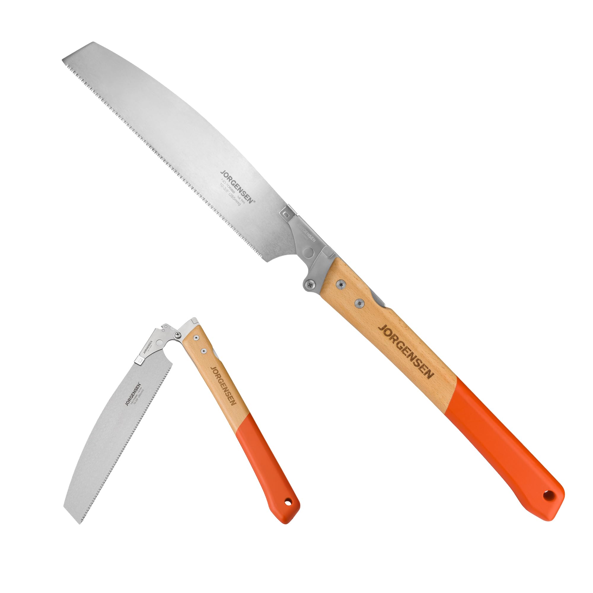 jorgensen japanese pull saw kataba, 10-3/8 inch folding saw with premium sk5 steel blade, 14 tpi, woodworking handsaw for hardwood & softwood, wood trim