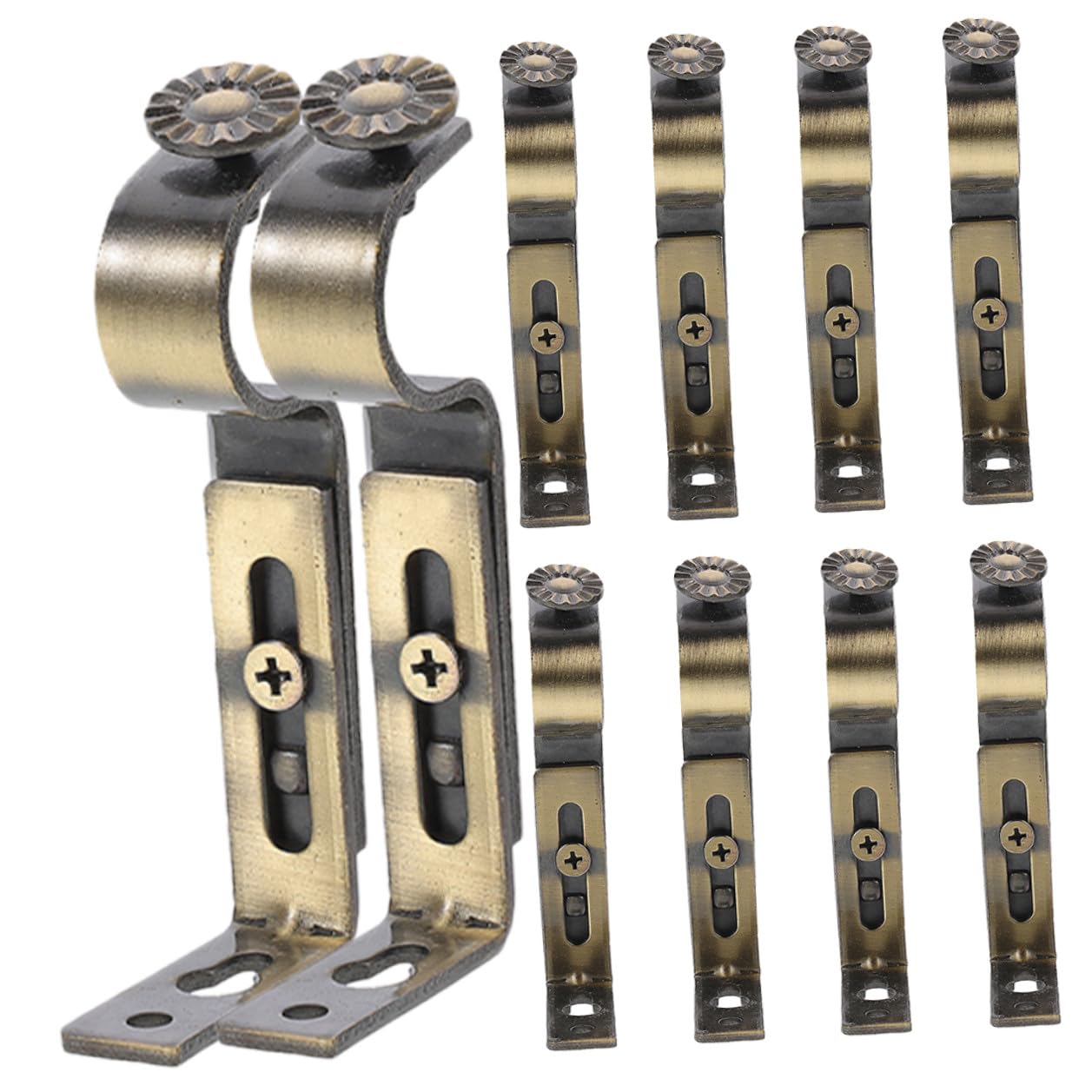 Supporti per Aste per Tende in Ferro 10 Pezzi Finitura Bronzo per Tende Pesanti e Bastoni da Finestra Uso Soggiorno Camera da Letto Ufficio Cucina