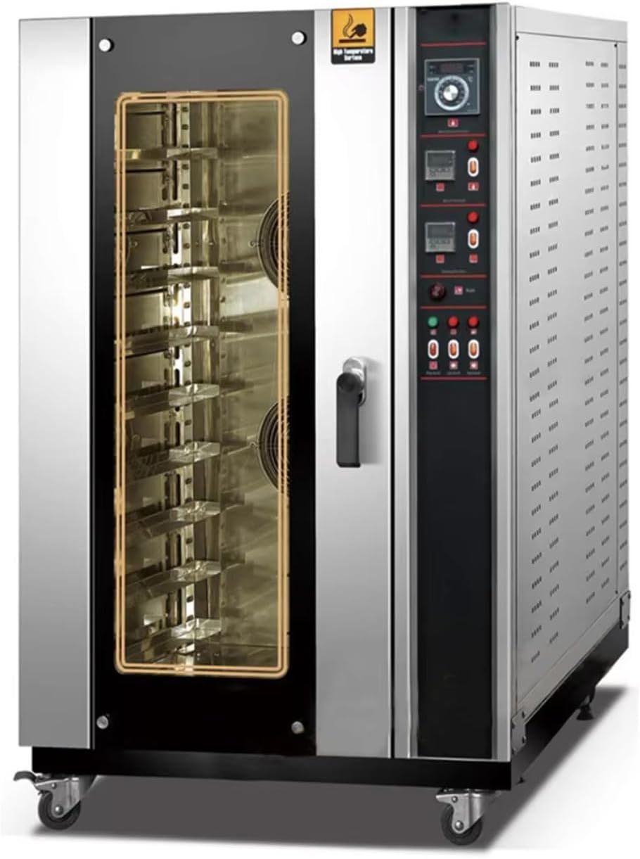 Gas Convection Baking Machine, Stainless Steel Commercial Bakery Equipment With Even Heat Circulation and Large Interior Baking Chamber for Restaurants, Bakeries and Food Preparation Kitchens