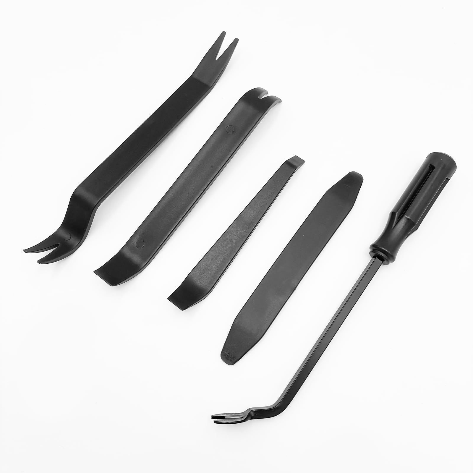5 PCS Auto Trim Removal Tool Kit, No Scratch Plastic Pry Tool Set for Panel & Audio Dashboard Dismantle, Vehicle Audio Dash Window Molding Remover Tool, Car Accessories (Black)