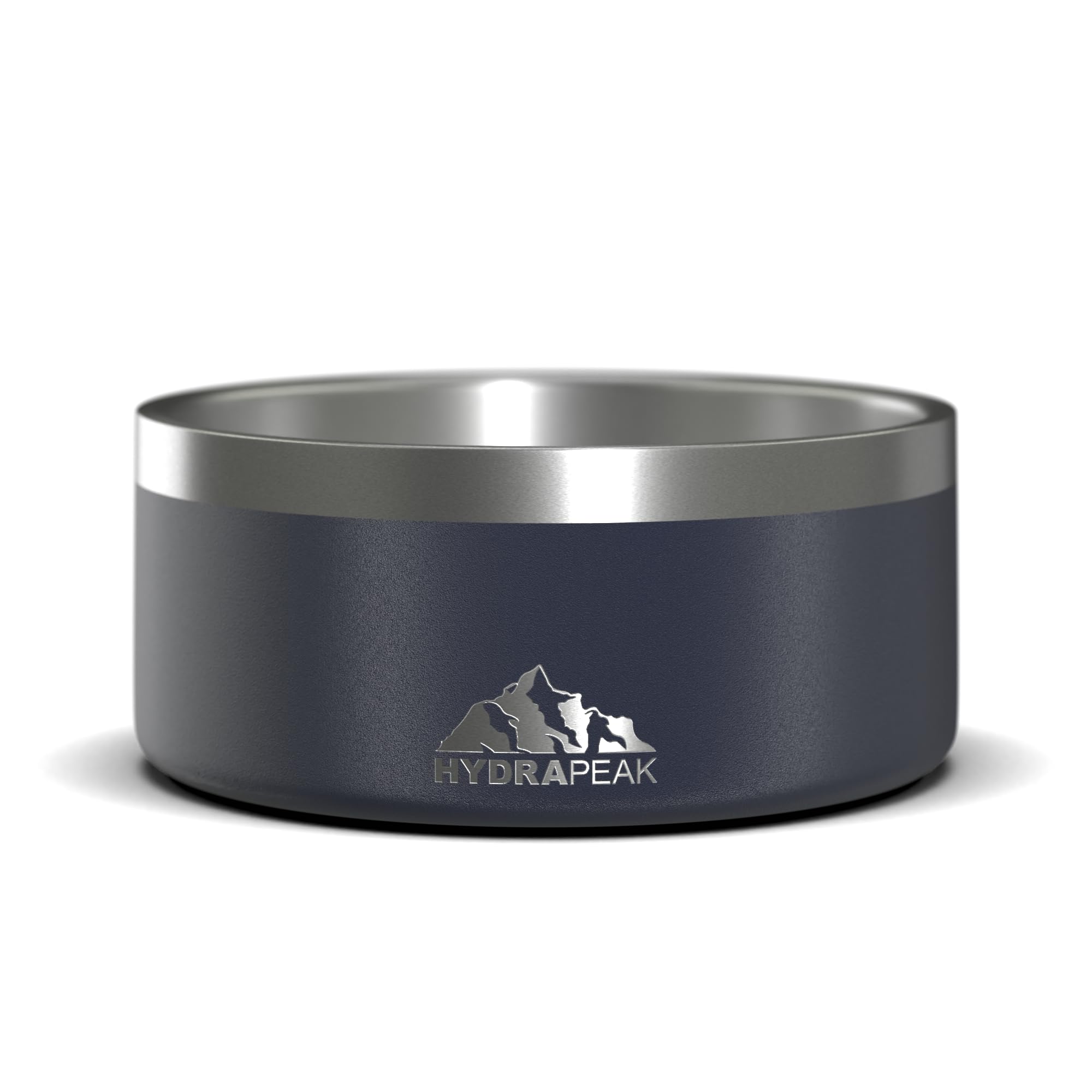 Dog Bowl, Non-Slip Stainless Steel Water and Food Dish, 4 Cup (Navy)