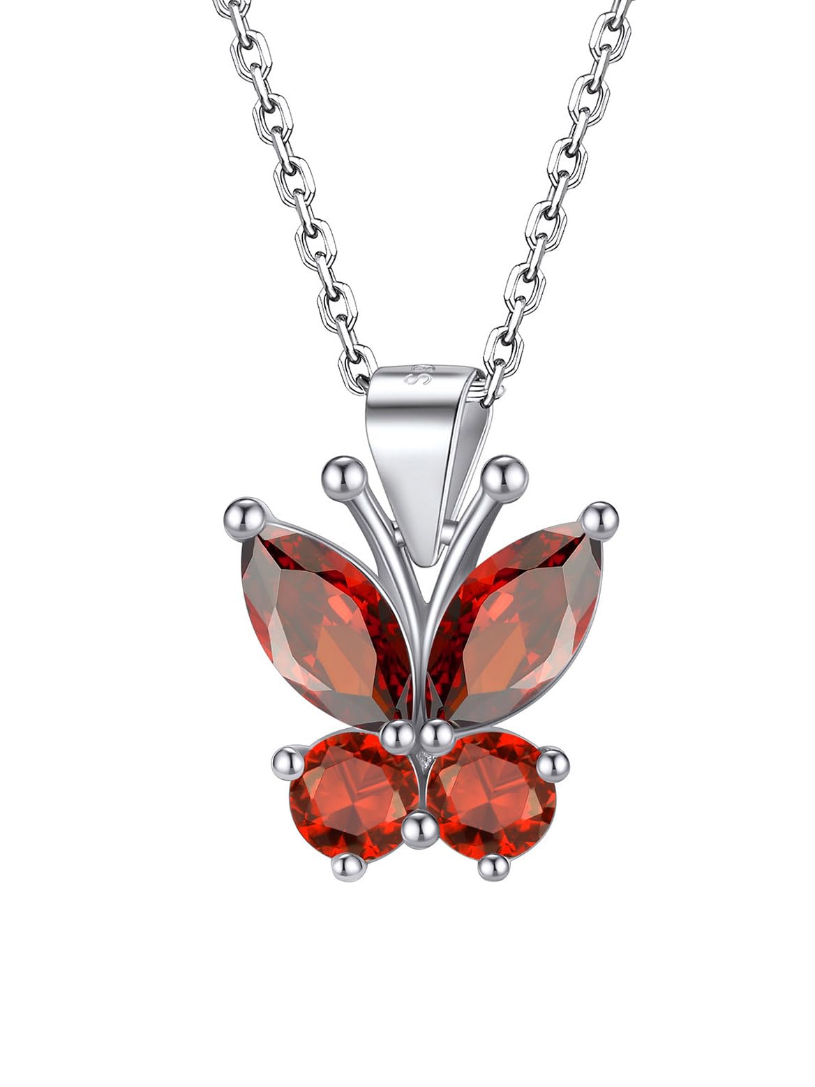 BestyleCute Butterfly Birthstone Necklace for Women, Dazzling Cute Silver/Gold Necklace Choker Chain, Great Birthstone Jewelry for HerRecycled Claim Standard Blended