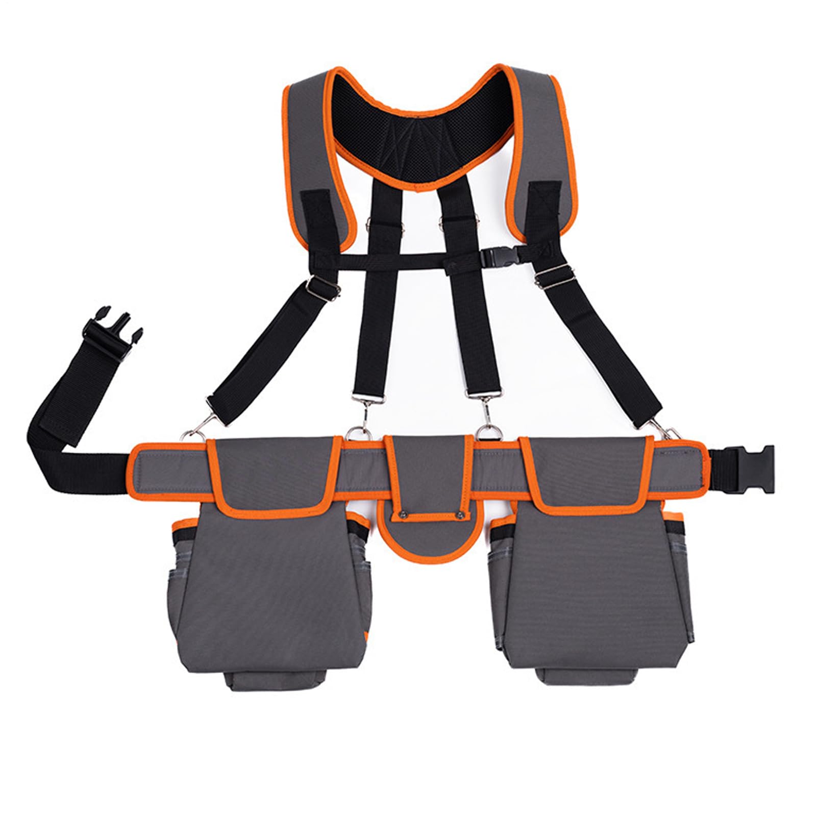 Cintura porta attrezzi - Rimovibile con 2 tasche magnetiche, cintura multiuso per utensili da 18 tasche - Per falegnameria idraulica costruzione costruzione copertura tetto giardinaggio