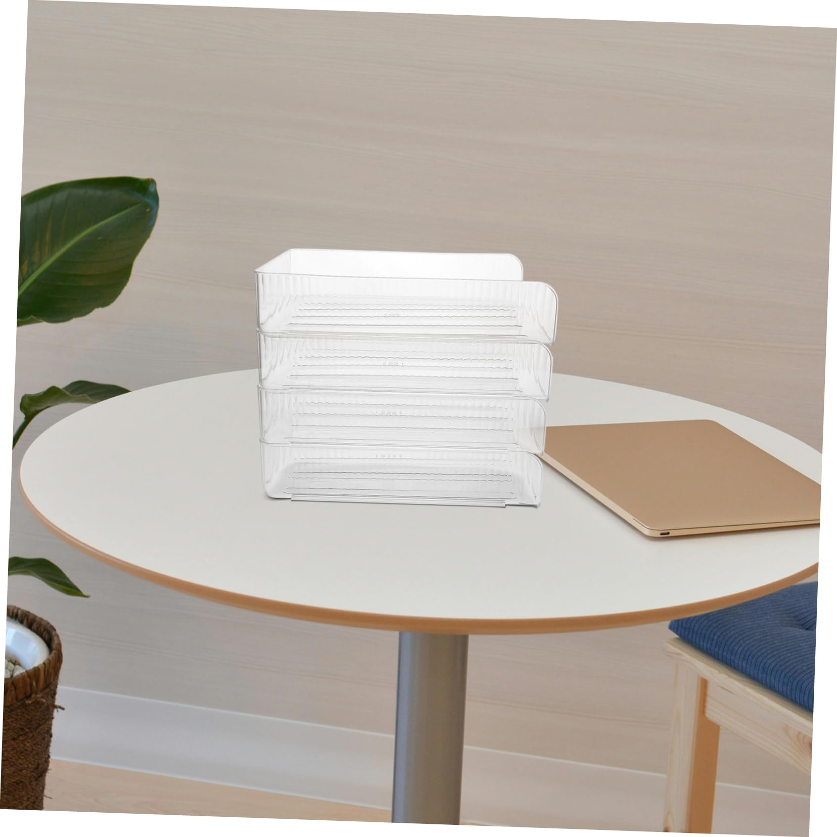 Gadpiparty Vaschette Portadocumenti da Scrivania A4 4 Pezzi Plastica | Impilabili, Uso Scuola e Casa, Resistenti alla Deformazione, per Fogli e Quaderni
