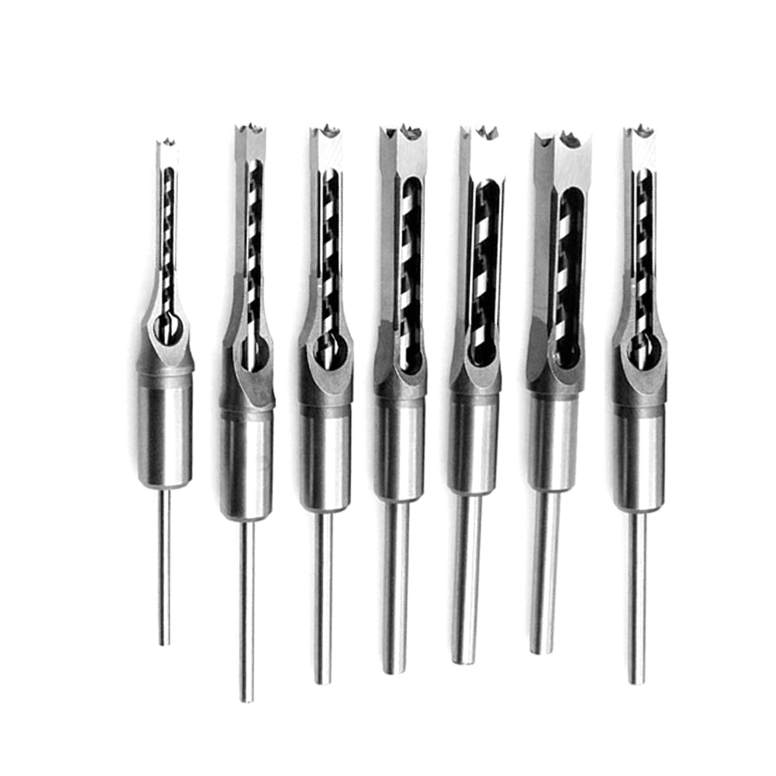 Set di punte da trapano da 6 pezzi per la lavorazione del legno Punte da perforazione efficienti in acciaio al carbonio ad alta durezza per mortasatrice Pannello truciolare MDF (7 pezzi)