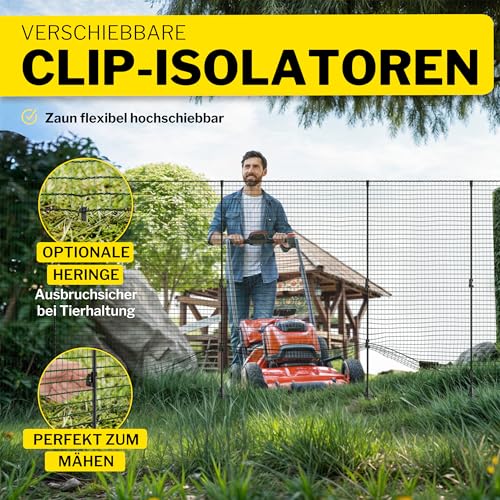 horizont Mobiler Hundezaun Flex 15m x 90cm, mit 9 separaten Pfählen