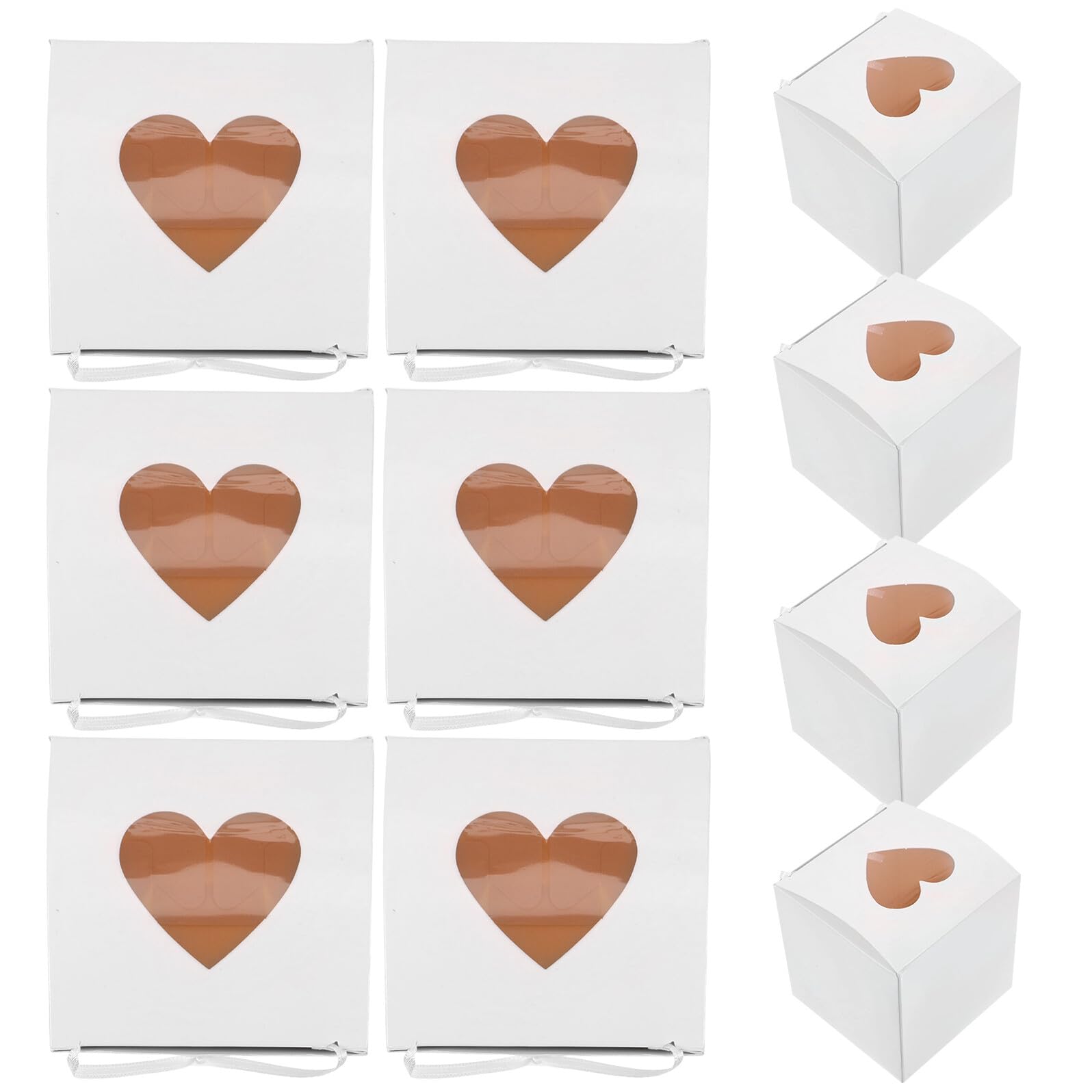 LOORGVEL 50 Cajas de Papel para Dulces Ventana Corazón Caja para Regalos de Boda Embalaje para Fiesta Tamaño Mediano Adecuado para Obsequios y Detalles de Invitados