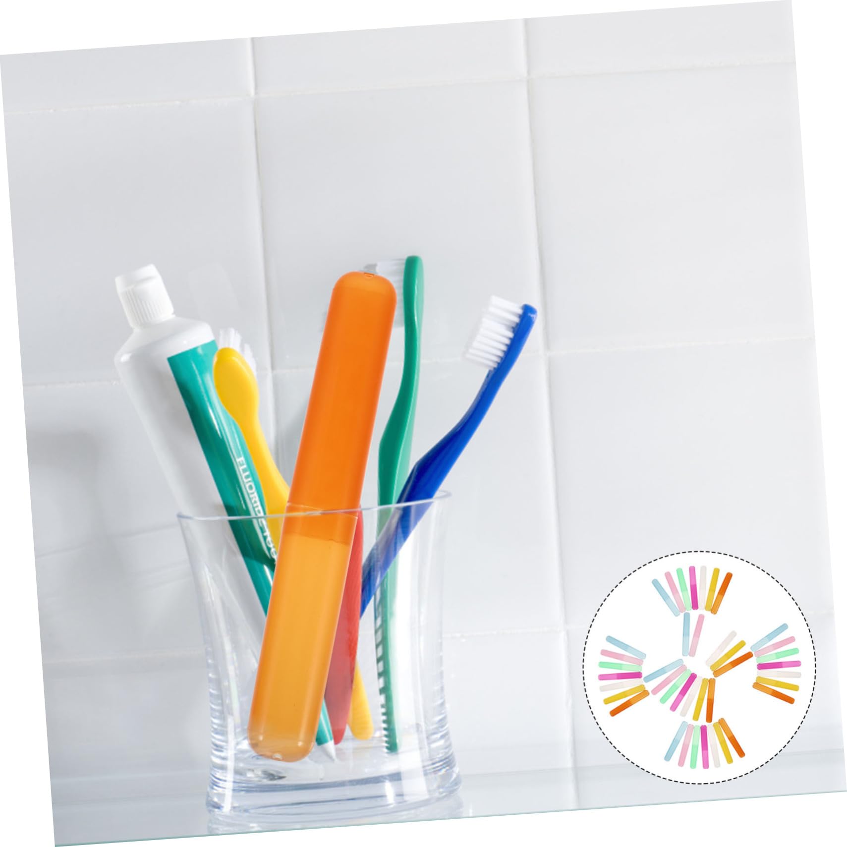 BESTYASH 40 Pezzi Custodia Per Spazzolini Da Denti in Resistente Organizer Portatile Per Dentifricio e Pettine Design Semplice e Brillante Leggero e Compatto Facile Da Aprire e Chiudere