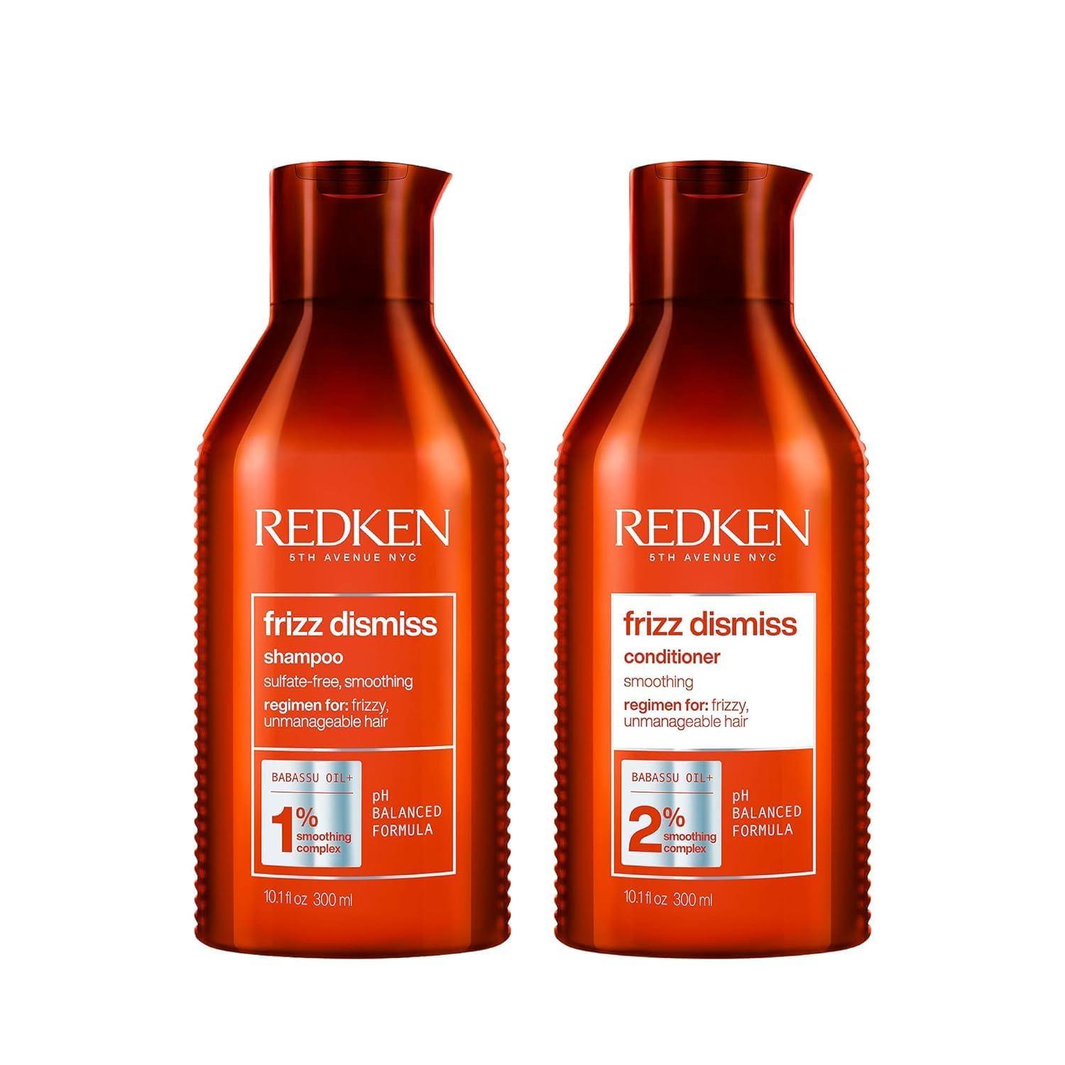 Redken Frizz Dismiss Shampoo & Conditioner Set – For Frizzy Hair 10.1 Fl Oz (Pack of 2)