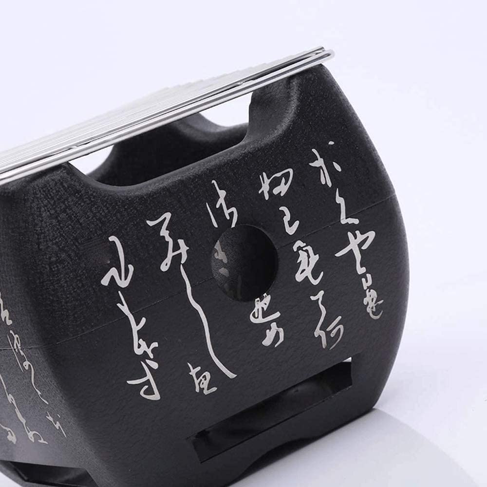 Grill na świeżym powietrzu Impreza rodzinna Mini grill japoński Stół węglowy węgiel drzewny, z grillem siatki drucianej i drewnianą podstawą 15x15x13cm,Grill ogrodowy