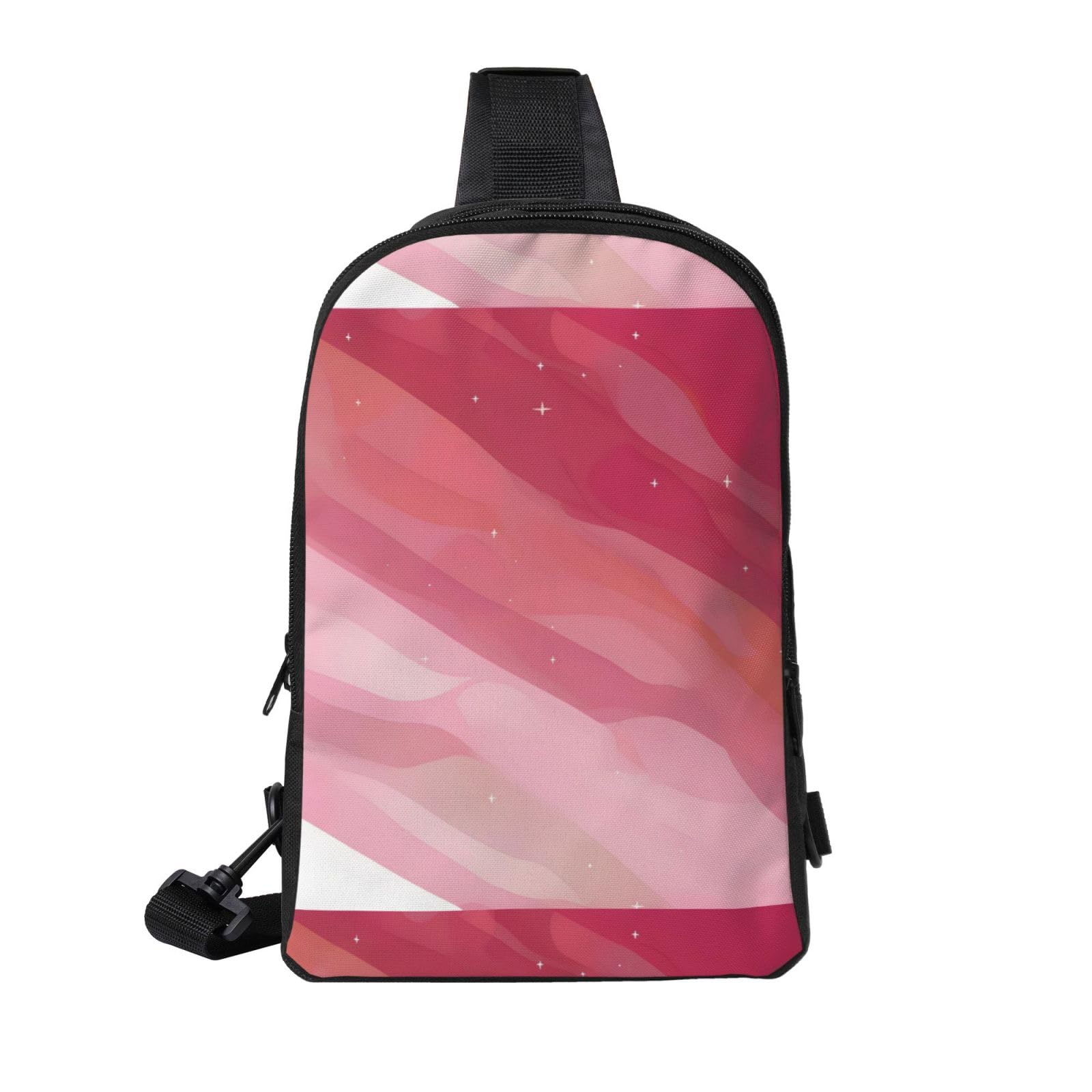 Gradient Style Adjustable Strap Large Capacity Double Layer Crossbody Chest Bag 7.7x2.4x11.8in For Camping Travel Daily Leisure Activities
