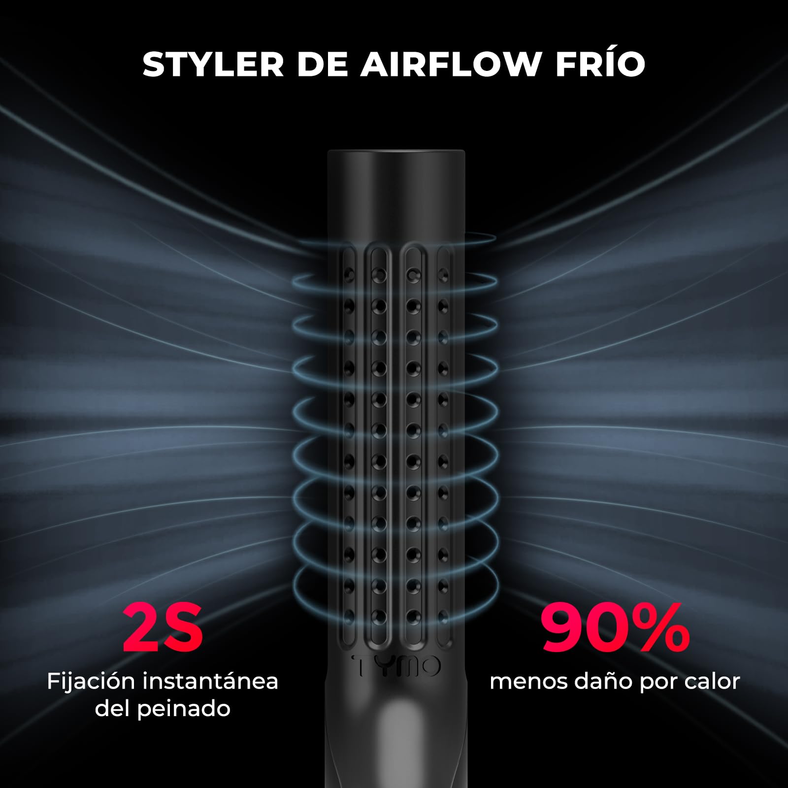 TYMO Airflow Planchas del Pelo - Plancha Alisadora Rizos y Alisado 2 en 1, Alisador y Rizador Iónico para Alisar Rápido u Ondas Naturales con Aire 360°, 32mm Plancha para Rizos Grandes, Negro