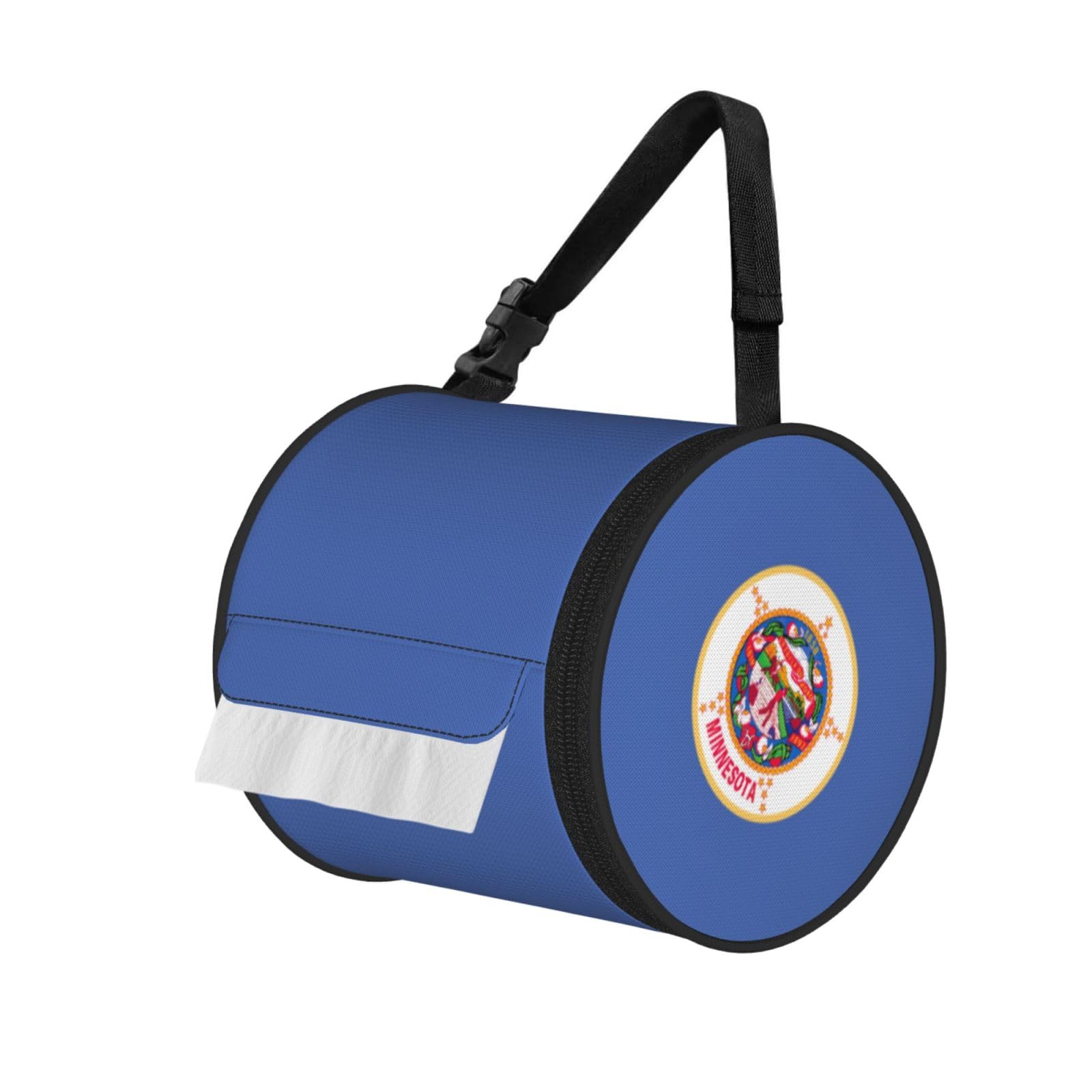 Minnesota State Flag Print Cylindrical Tissue Holder Bathroom Car Home Office Kitchen Decor Versatile