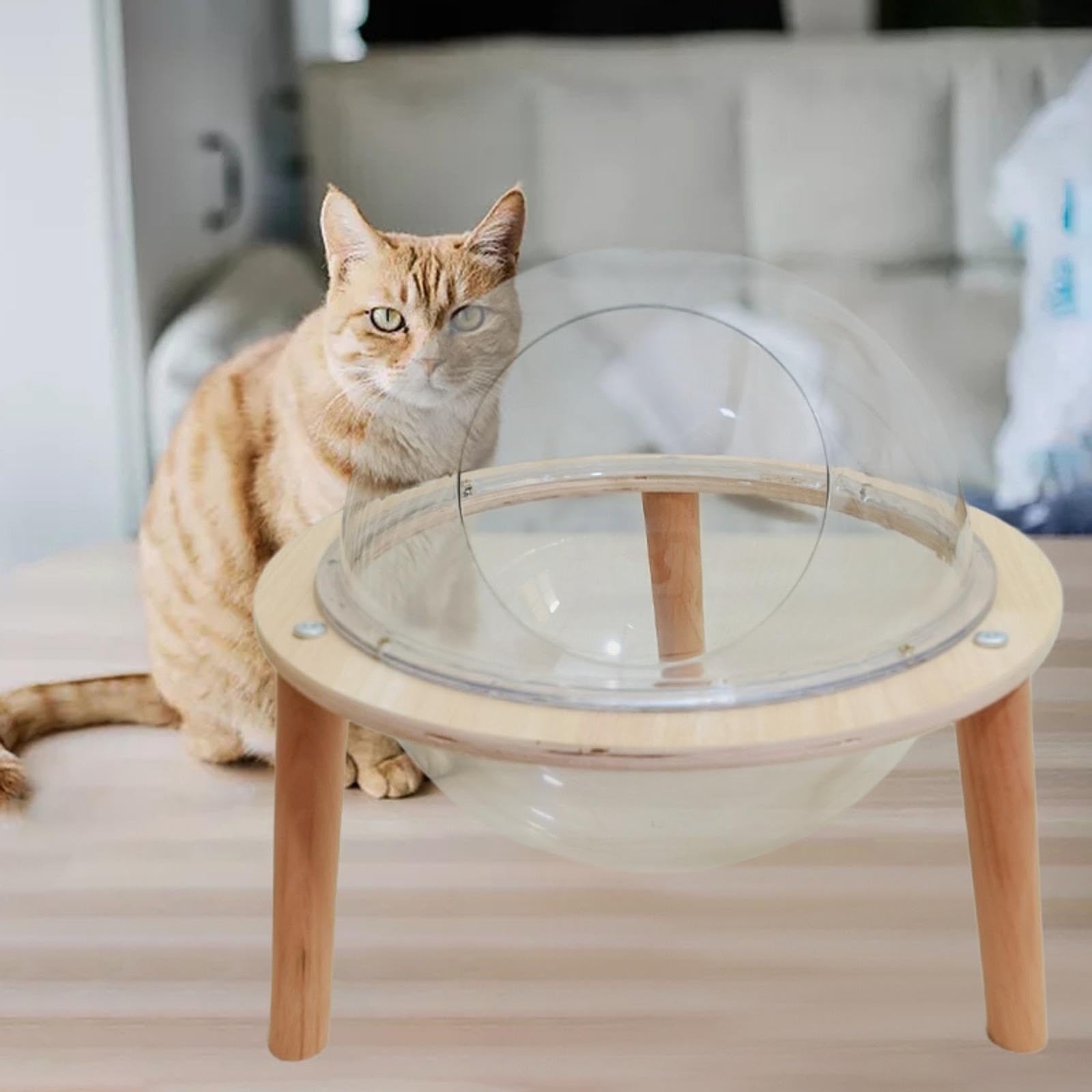 KESOTO Cama para Gatos Space Capsule para Gatos de Interior, Cama para Gatos Pequeños, Casa para Gatos de Juguete Sin Cojín