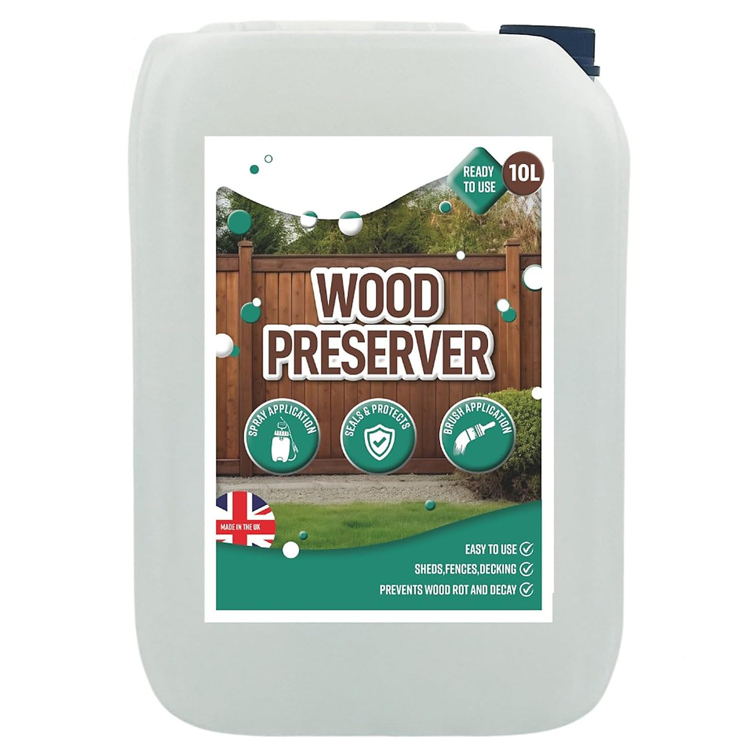10L Easy to Use Wood Preserver Seals & Protects Ideal for Sheds, Fences & Decking 10 Pack