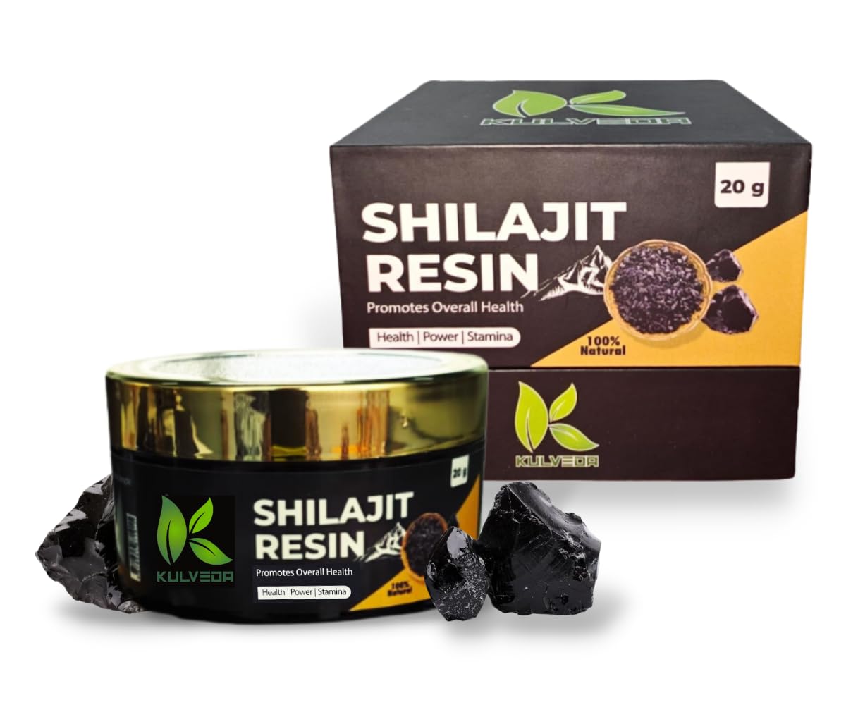 Kulveda Pure Himalayan Shilajit Resin | Himalayan Sudh Shilajit | Original and Pure Himalayan Shilajeet | Boosts Stamina, Strength and Energy | Builds Immunity - 20gm