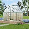 6X7 Aluminum-Framed Polycarbonate Greenhouse, Heavy Duty Polycarbonate Greenhouse with Quick Setup Structure and Roof Vent, Large Enhanced Aluminum Greenhouses Kit for Outdoors