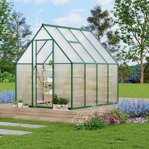 Aluminum Greenhouse Kit with Roof Vent 6x7