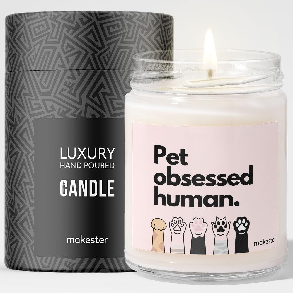 Animal Lover Gifts - Luxury Soy Wax Candle - Vanilla, Jasmine, Sugared Almond - Makester โ image 1