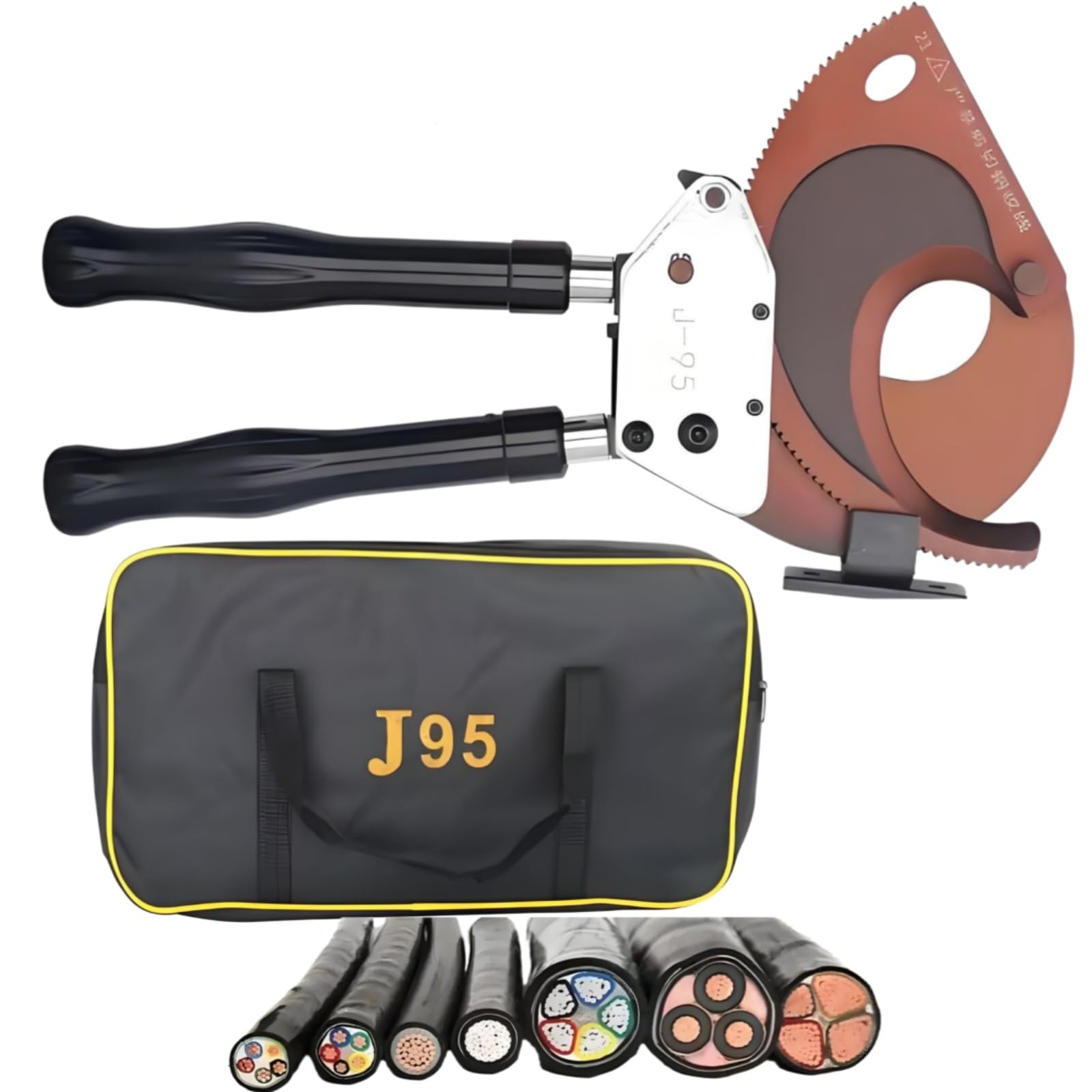 Bdhdhwefe One Color Heavy Duty Ratcheting Cable Cutters, Manual Wire Cutters With Retractable Handle, Ratchet Cutting Tool For Copper Aluminum Armored Communication Cables (J40-J130)(J75)