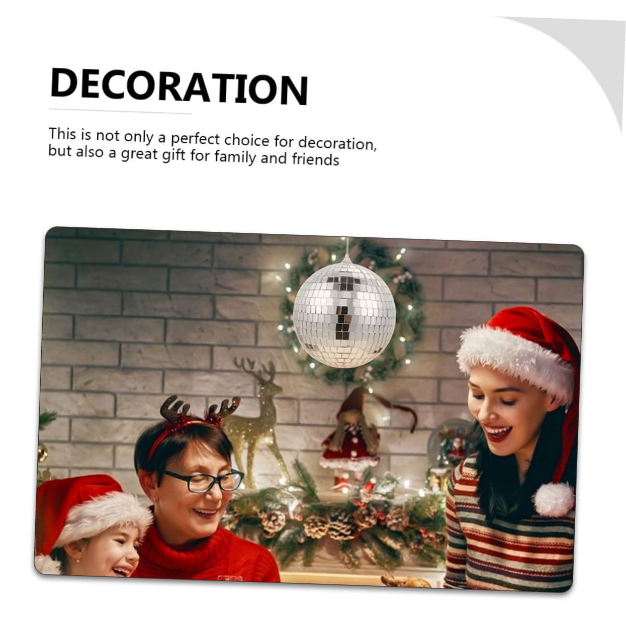 HOODANCOS 2pcs Silver Mirror Disco Reflective Ornaments for Party Decorations for Christmas Weddings and Gatherings Easy to Use Included