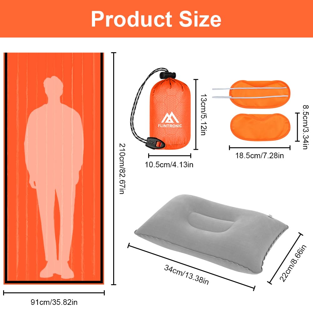 flintronic Survival Sleeping Bag, Emergency Bivvy Bag, Emergency Rescue Blanket, Rescue Tent, Reusable, Waterproof - Image 2