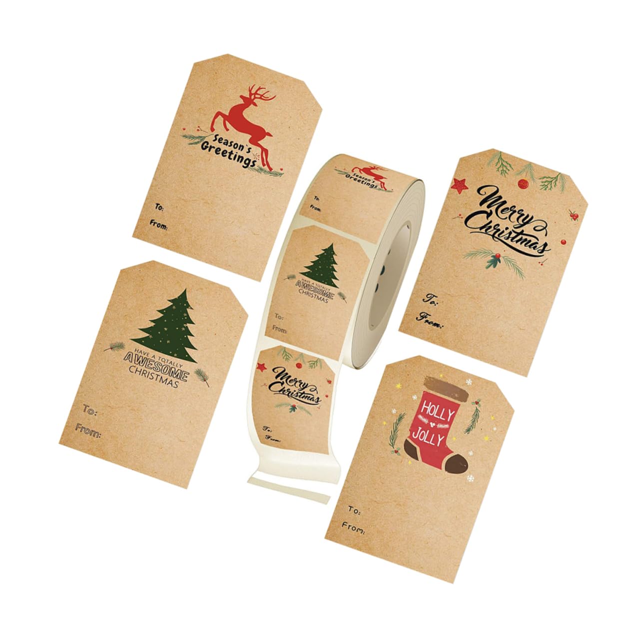 Angoily 3 Etichette Adesive Natalizie Decorative per Regali Motivi Cartoon Stickers per Pacchetti e Biglietti Natale Facili Applicare e Rimuovere