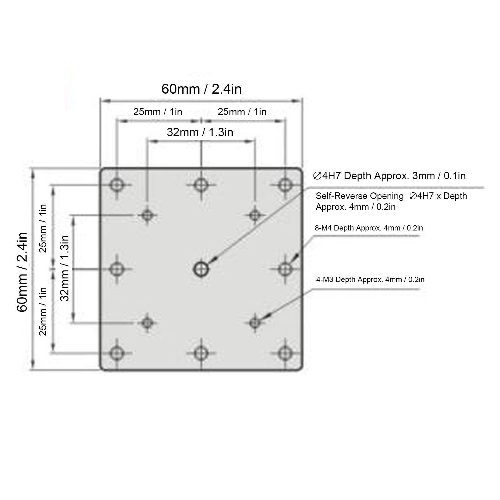 Plateau Coulissant MXG-S60, Table de Translation 60 x 60 mm, réglage Fin, Dispositif mécanique de Haute précision pour Machines de Production et mesures optiques