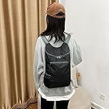 Mochila plegable para hombres y mujeres, mochila de senderismo plegable impermeable de 15 L con correa de hombro transpirable, mochila ligera para exteriores, viajes, camping, ciclismo, color negro