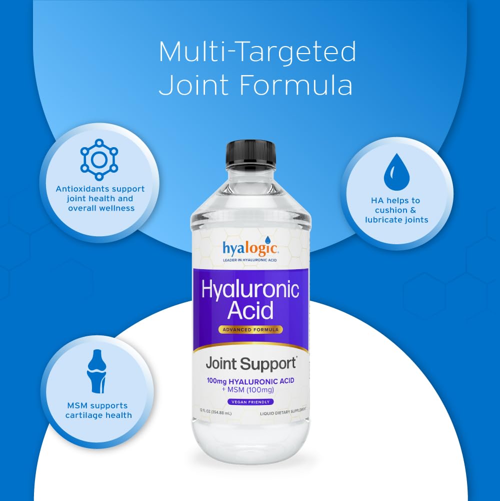 Hyalogic 100mg Hyaluronic Acid Liquid Supplement - Joint Support, 12oz — Amazon image 3