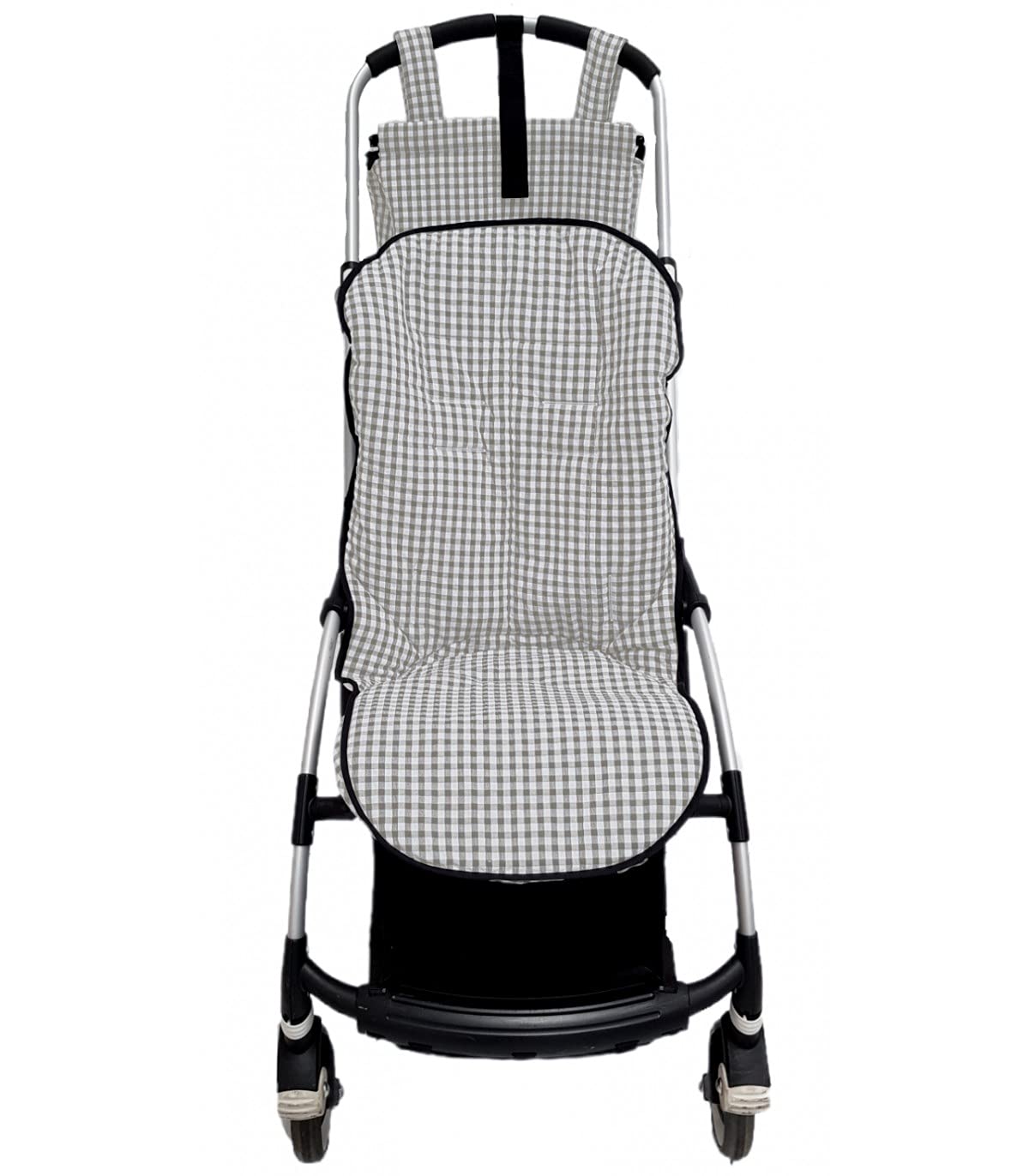 Colchoneta o funda para silla carrito compatible con Bugaboo Bee. Vichy (Gris)